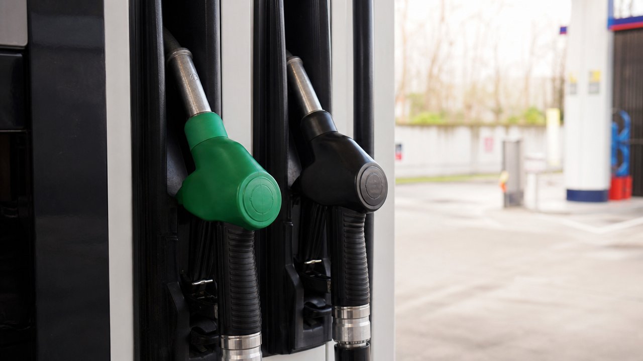 Immagine illustrativa: distributore di carburante con pompe di benzina e gasolio, nessuna persona riconoscibile