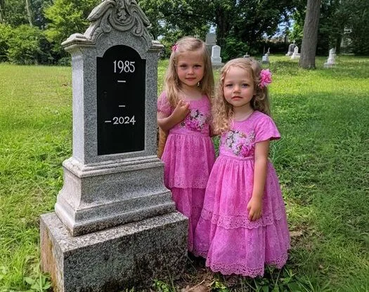 Girls Visit Dad’s Grave to ‘Show’ Their New Dresses as He Asked, See 2 Boxes with Their Names…