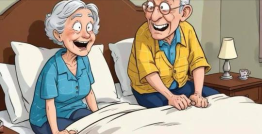 An elderly couple had just crawled into bed when the old man let